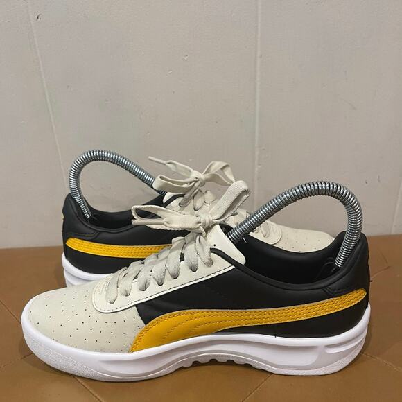 Puma‎ Women's California TOL Off White Black/Yellow Sneakers Retro Shoes Size 7 - Picture 4 of 9